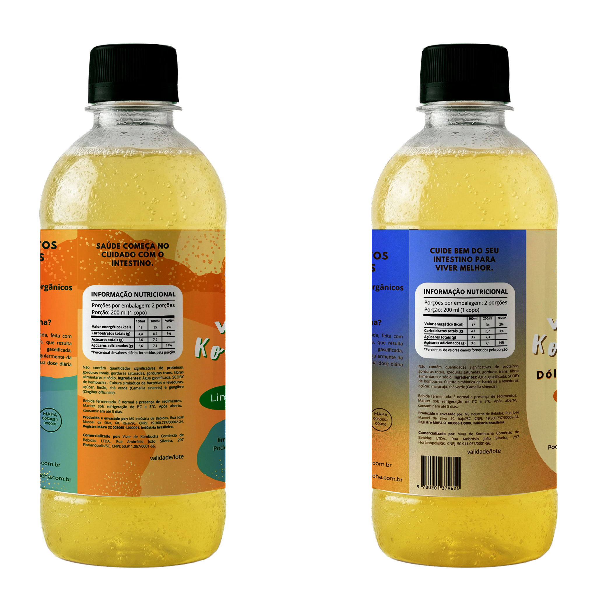 Kit com 24 Kombuchas de Limão com Gengibre e Maracujá