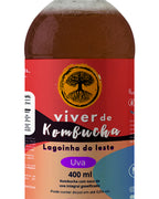 Kit com 12 Kombuchas de Limão com Gengibre e Uva 400ml