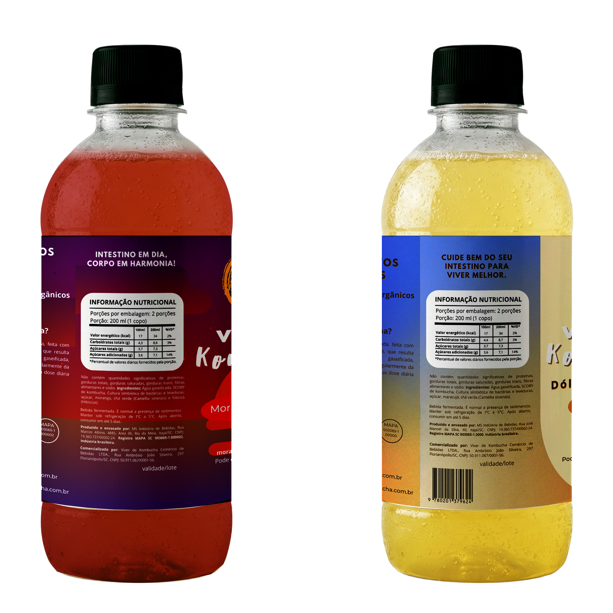 Kit com 24 Kombuchas de Morango com Hibisco e Maracujá