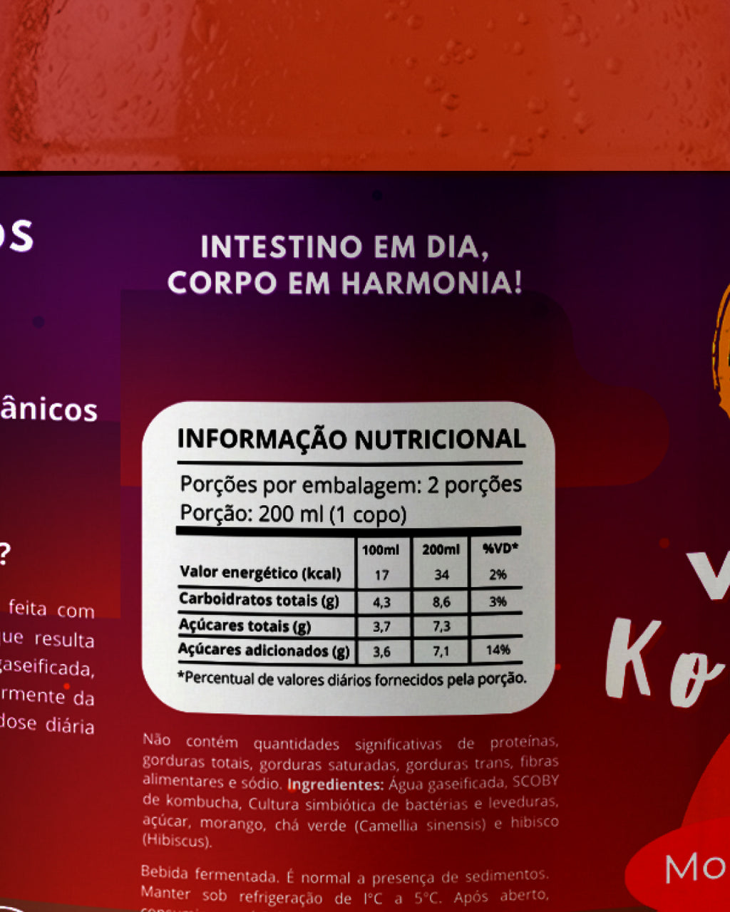 Kit com 12 Kombuchas de Morango com Hibisco e Maracujá