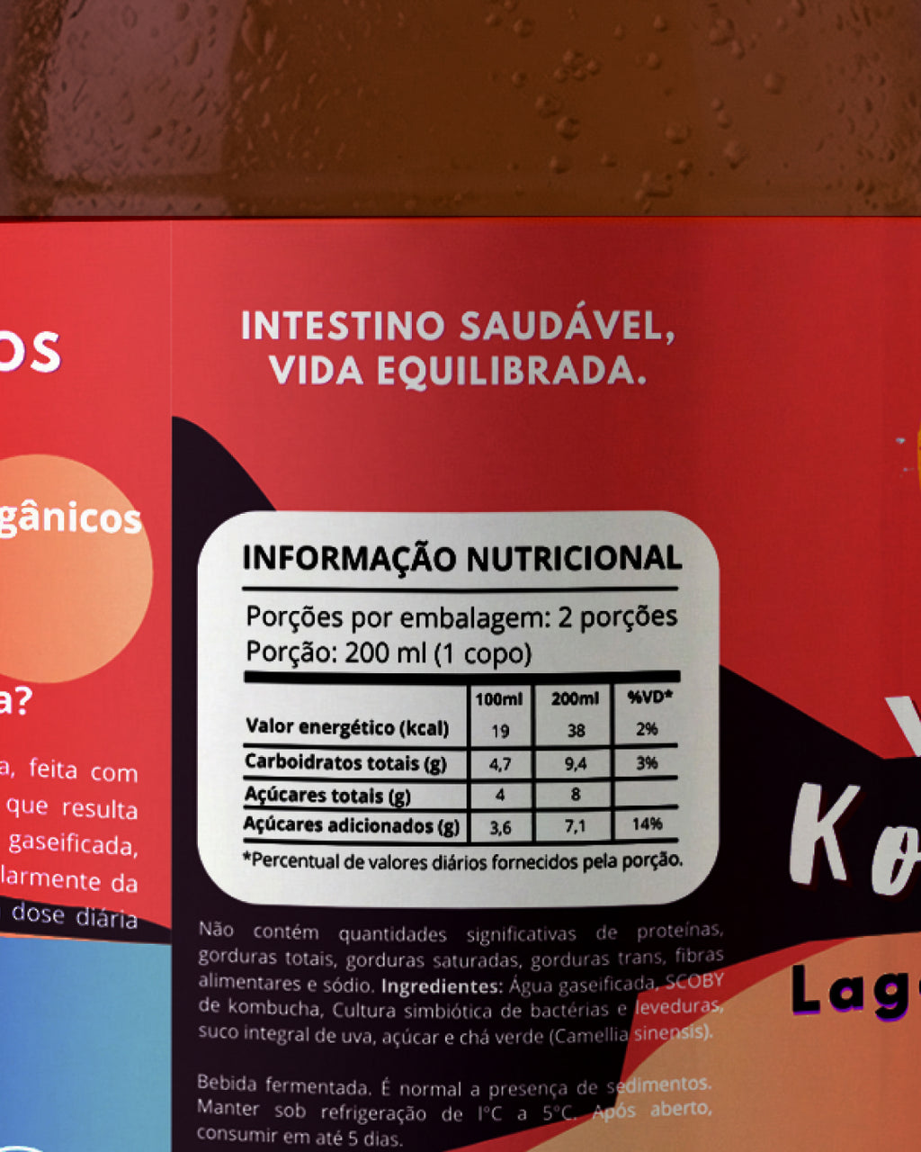 Kit com 24 Kombuchas de Uva e Morango 400ml