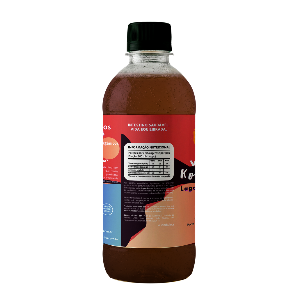 Kit com 12 Kombuchas Sabor Uva 400ml